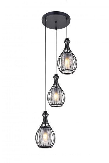 Miya 3 Light Black Pendant (758|LD2420BK)