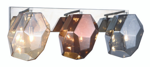 Gibeon 3 Light polished Nickel & Golden Teak & Silver Shade & Copper Glass Shade Wall (758|4002W24PN)