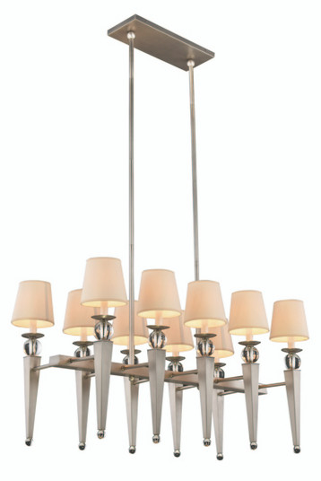Olympia Collection Chandelier L:38 W:20 H:58 Lt:10 Vintage Nickel Finish Royal Cut Cl (758|1489G38VN)