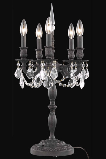 Rosalia 5 light Dark Bronze Table Lamp Clear Royal Cut Crystal (758|9205TL13DB/RC)