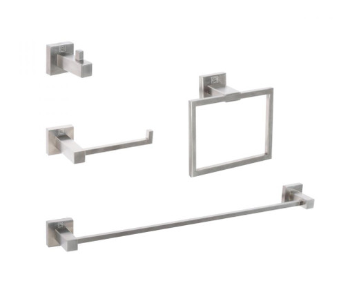 Isla 4-piece Bathroom Hardware Set in Brushed Nickel (758|HWB-12S4BNK)