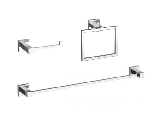 Isla 3-Piece Bathroom Hardware Set in Chrome (758|HWB-12S3RPCH)