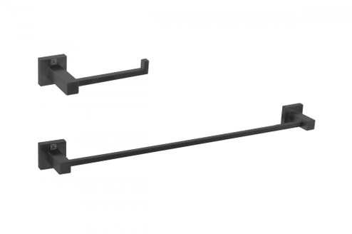 Bathroom hardware set 24''x2.7+6.6''x3.1'' matte black (758|HWB-12S2MBK)