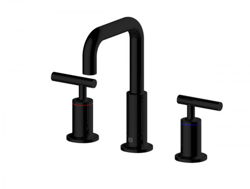 Tobias 8 Inch Widespread Double Handle Bathroom Faucet in Matte Black (758|FAV-1010MBK)