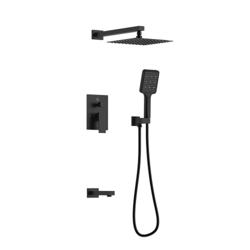 Petar Complete Shower and Tub Faucet with Rough-in Valve in Matte Black (758|FAS-9004MBK)