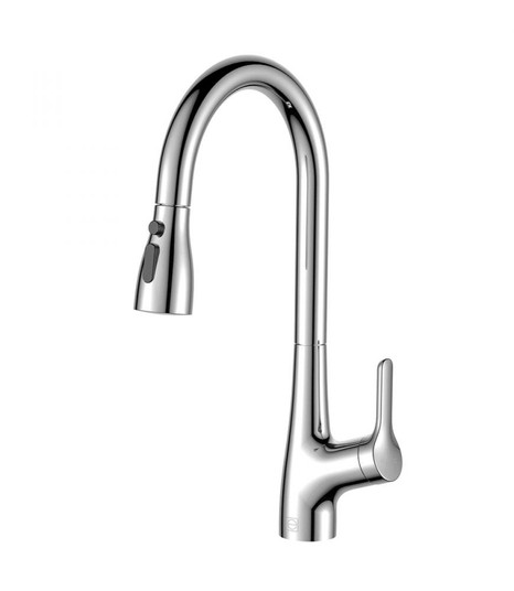 Andrea Single Handle Pull Down Sprayer Kitchen Faucet in Brushed Nickel (758|FAK-305BNK)