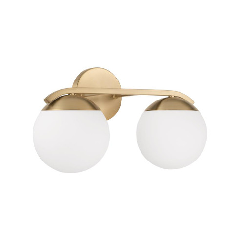 17''W x 9.50''H 2-Light Vanity in Matte Brass with Soft White Glass Globes (8583|AA1032MA)