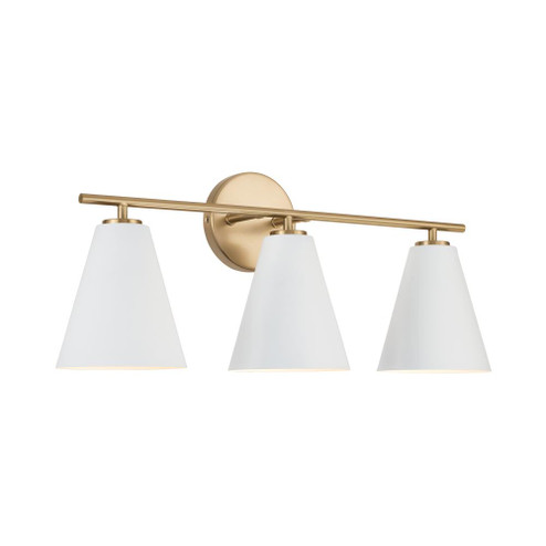 24''W x 10''H 3-Light Vanity in Matte Brass and White (8583|AA1039RE)