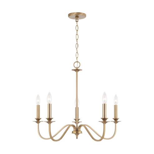 5-Light Chandelier in Matte Brass with Decorative Double Bobeches (8583|AA1023MA)
