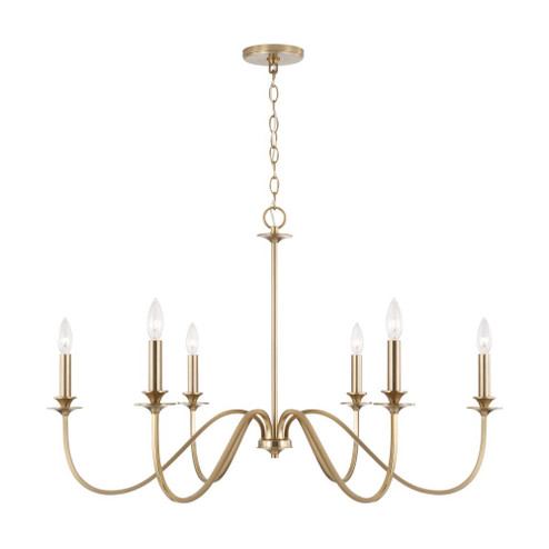 6-Light Chandelier in Matte Brass with Decorative Double Bobeches (8583|AA1029MA)