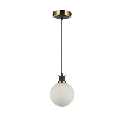 Gem Collection 1-Light Pendant with White Glass Black and Brushed Brass (12|AC11870WH)