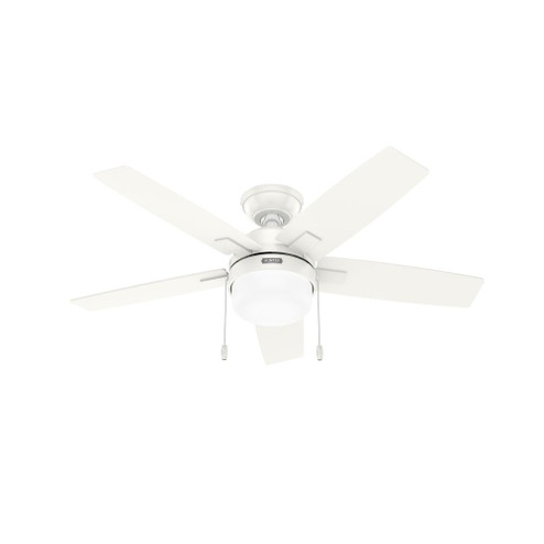 Hunter 44 Inch Anisten Fresh White Ceiling Fan With LED Light Kit And Pull Chain (4797|52774)