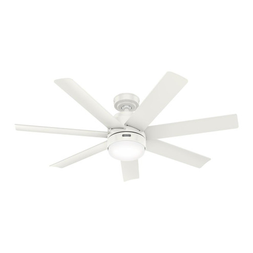 Hunter 52 Inch Brazos Fresh White Damp Rated Ceiling Fan With LED Light Kit And Handheld Remote (4797|52375)