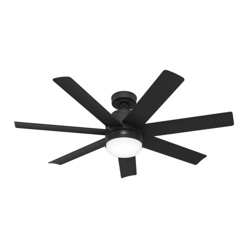 Hunter 52 Inch Brazos Matte Black Damp Rated Ceiling Fan With LED Light Kit And Handheld Remote (4797|51535)