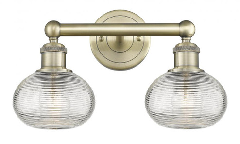 Ithaca - 2 Light - 15 inch - Antique Brass - Bath Vanity Light (3442|616-2W-AB-G555-6CL)