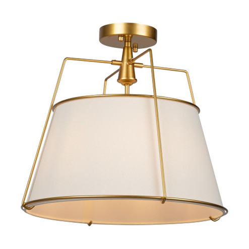 Pullman Collection 3-Light Semi-Flush Mount Brass (12|SC13362BR)