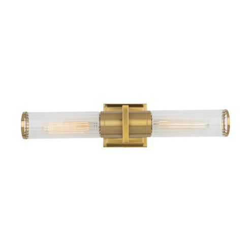 Positano Collection 2-Light Bathroom Vanity Light Brushed Brass and Clear Glass (12|AC11772CB)