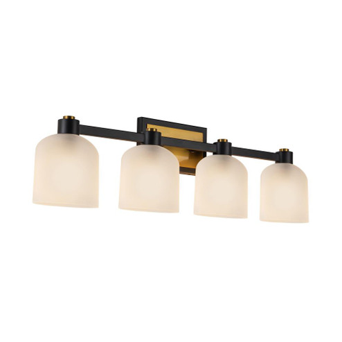 Lyndon Collection 4-Light Bathroom Black and Brushed Brass (12|AC11694BB)