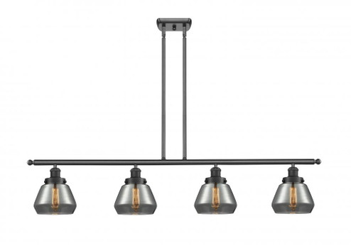 Fulton - 4 Light - 48 inch - Matte Black - Stem Hung - Island Light (3442|916-4I-BK-G173)
