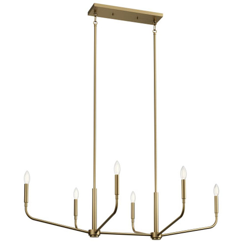 Madden 45 Inch 6 Light Linear Chandelier in Champagne Bronze (10687|52721CPZ)