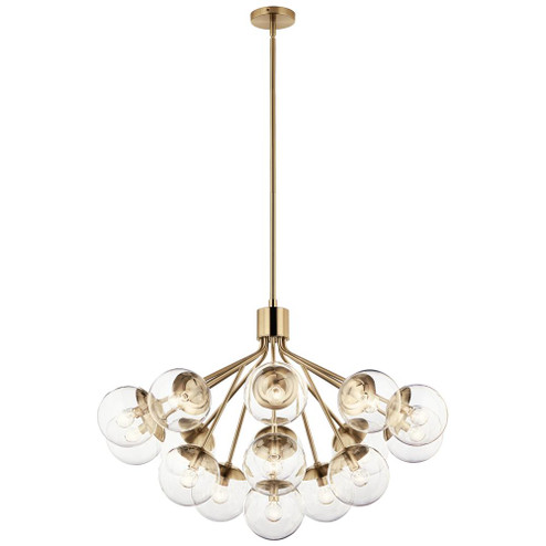 Silvarious 38 Inch 16 Light Convertible Chandelier with Clear Glass in Champagne Bronze (10687|52702CPZCLR)