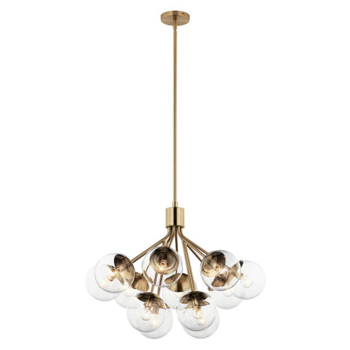 Silvarious 30 Inch 12 Light Convertible Chandelier with Clear Glass in Champagne Bronze (10687|52701CPZCLR)