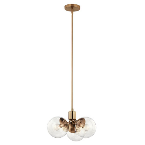 Silvarious 16.5 Inch 3 Light Convertible Pendant with Clear Glass in Champagne Bronze (10687|52700CPZCLR)