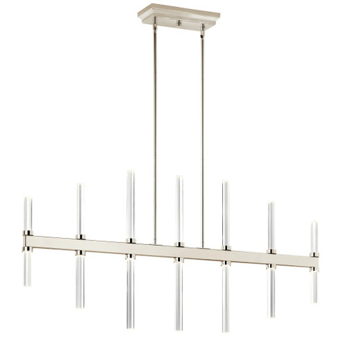 Sycara 48.25 Inch 14 Light LED Linear Chandelier with Faceted Crystal in Polished Nickel (10687|52670PN)