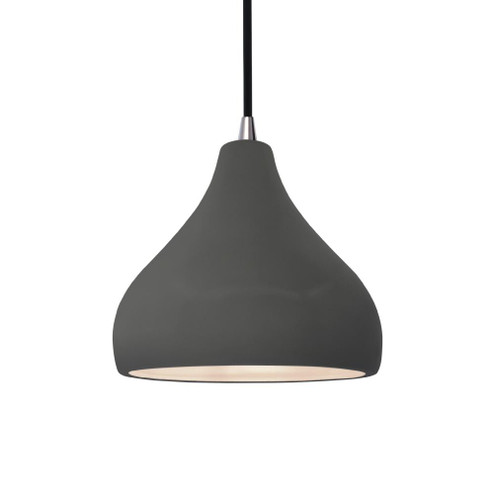 Small Droplet 1-Light Pendant (254|CER-6560-GRY-NCKL-BKCD)