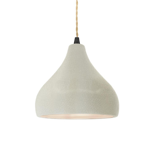 Small Droplet 1-Light Pendant (254|CER-6560-CRK-MBLK-BEIG-TWST)