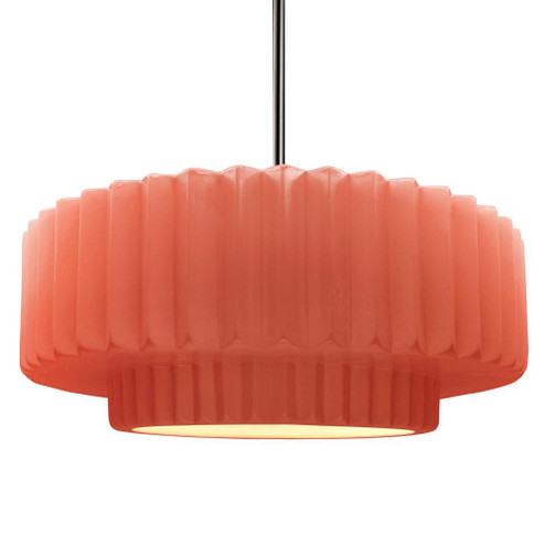 Large Tier Pleated LED Pendant (254|CER-6555-BSH-NCKL-RIGID-LED1-700)