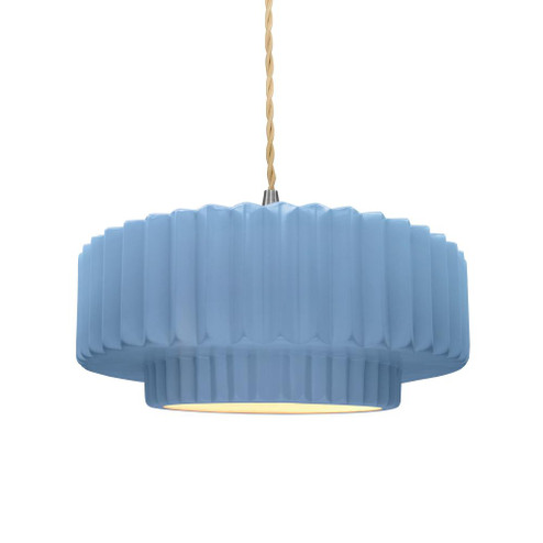 Medium Tier Pleated 1-Light Pendant (254|CER-6553-SKBL-NCKL-BEIG-TWST)