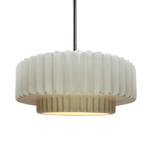 Medium Tier Pleated LED Pendant (254|CER-6553-MAT-NCKL-RIGID-LED1-700)