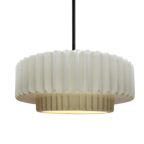 Medium Tier Pleated LED Pendant (254|CER-6553-MAT-MBLK-RIGID-LED1-700)