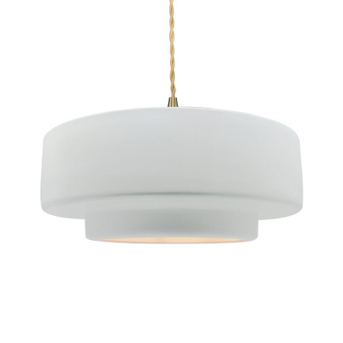 Large Tier 1-Light Pendant (254|CER-6545-WTWT-BRSS-BEIG-TWST)