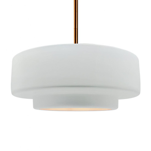 Large Tier 1-Light Pendant (254|CER-6545-WHT-BRSS-RIGID)