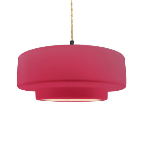 Large Tier LED Pendant (254|CER-6545-CRSE-MBLK-BEIG-TWST-LED1-700)