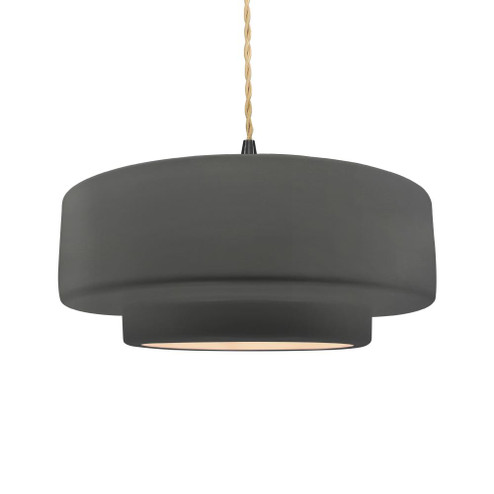 Large Tier 1-Light Pendant (254|CER-6545-GRY-MBLK-BEIG-TWST)