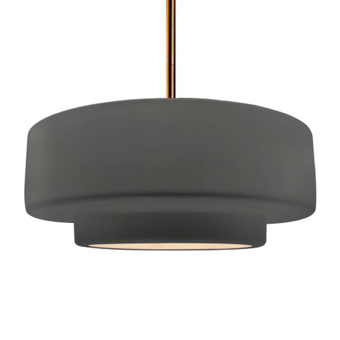 Large Tier 1-Light Pendant (254|CER-6545-GRY-BRSS-RIGID)