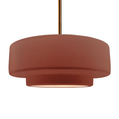 Large Tier 1-Light Pendant (254|CER-6545-CLAY-BRSS-RIGID)