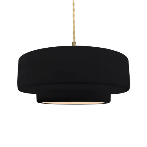 Large Tier 1-Light Pendant (254|CER-6545-BLK-BRSS-BEIG-TWST)