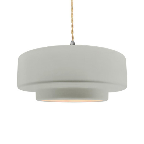 Large Tier 1-Light Pendant (254|CER-6545-BIS-NCKL-BEIG-TWST)