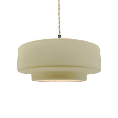 Medium Tier 1-Light Pendant (254|CER-6543-VAN-MBLK-BEIG-TWST)