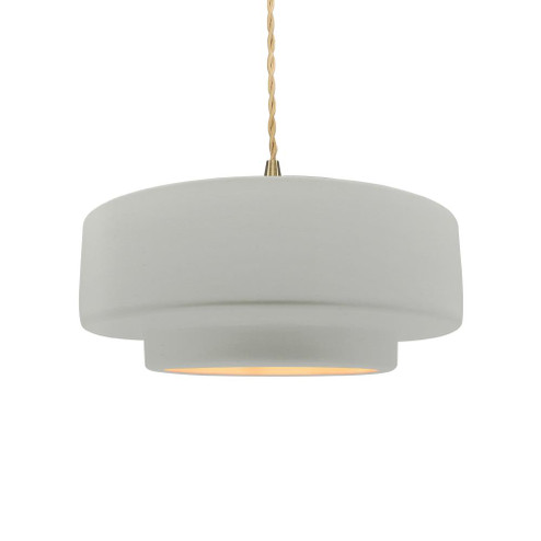 Medium Tier 1-Light Pendant (254|CER-6543-MTGD-BRSS-BEIG-TWST)