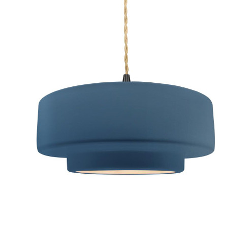 Medium Tier 1-Light Pendant (254|CER-6543-MDMT-MBLK-BEIG-TWST)