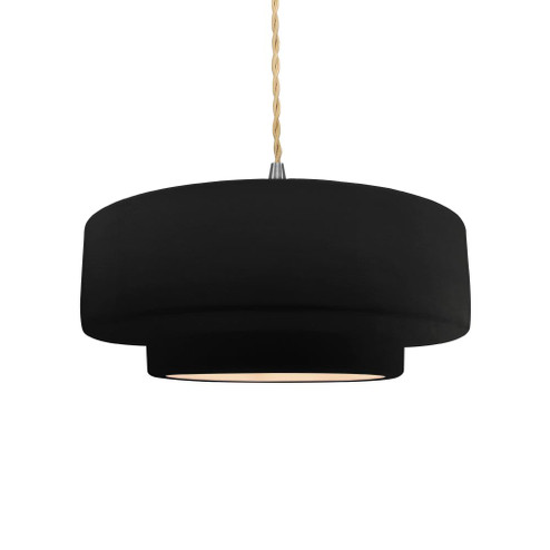 Medium Tier LED Pendant (254|CER-6543-CRB-NCKL-BEIG-TWST-LED1-700)