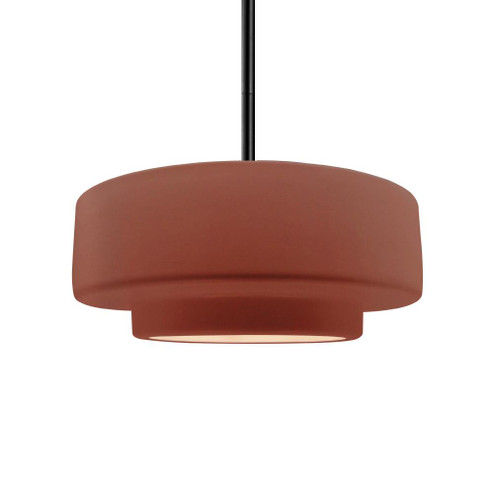 Medium Tier LED Pendant (254|CER-6543-CLAY-MBLK-RIGID-LED1-700)