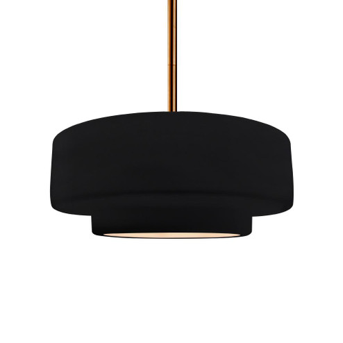 Medium Tier 1-Light Pendant (254|CER-6543-BLK-BRSS-RIGID)