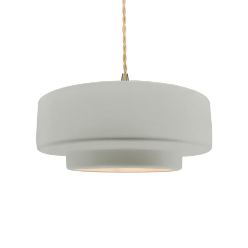 Medium Tier 1-Light Pendant (254|CER-6543-BIS-BRSS-BEIG-TWST)