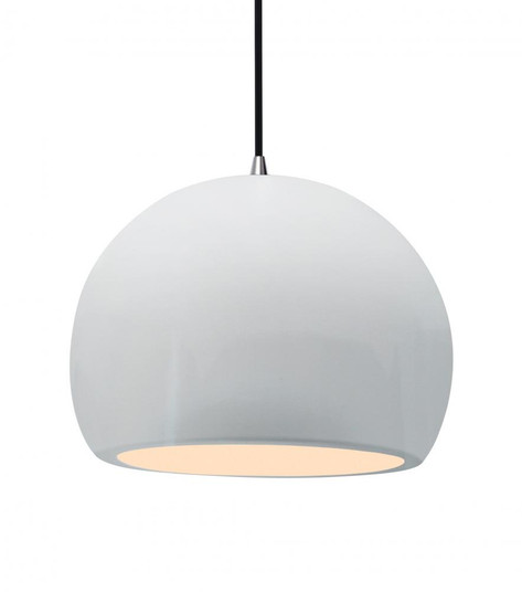 Large Globe 1-Light Pendant (254|CER-6535-WHT-NCKL-BKCD)